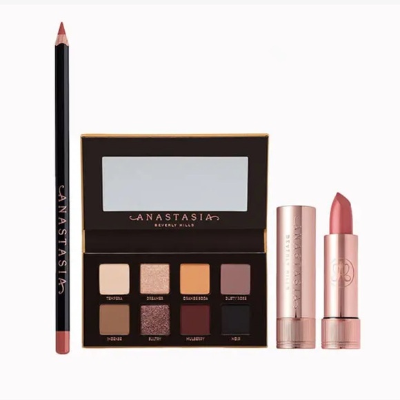 Anastasia Beverly Hills Other - ANASTASIA Mini Soft Glam Deluxe Trio NIB Eyeshadow Palette Lipstick Lip Liner